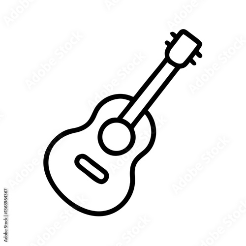 Line drawing of acoustic guitar.