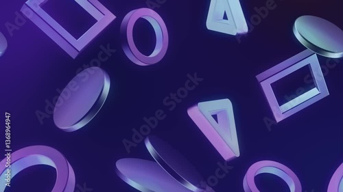 Dynamic seamless gradient background with geometric shapes. Ideal for titles, text, openers, and motion graphics. loop animation
