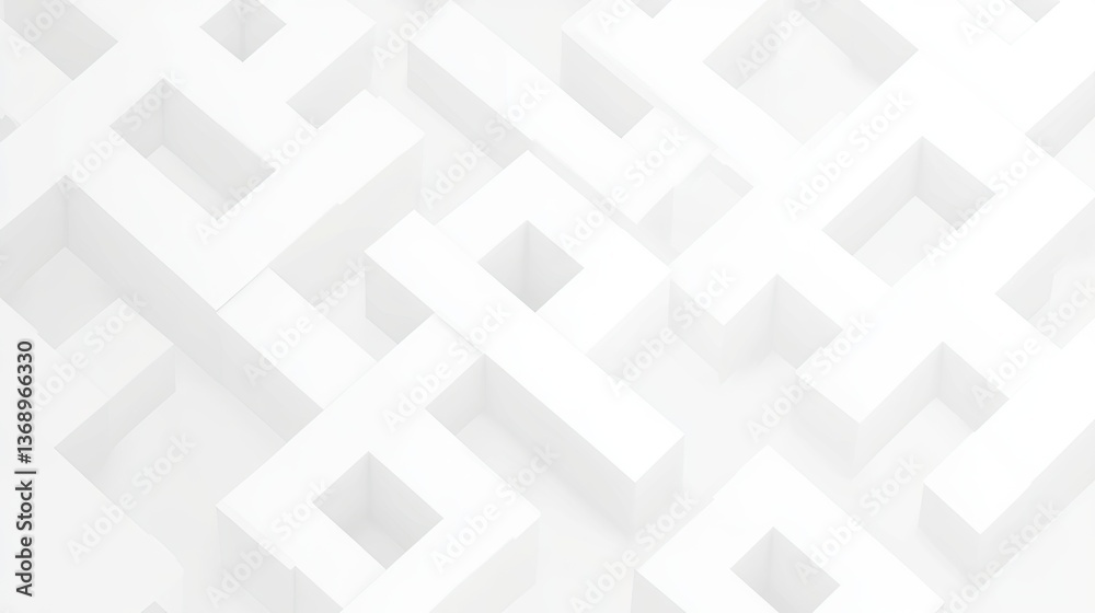 Abstract geometric pattern of interlocking white cubes Abstract geometric pattern of interlocking white cubes