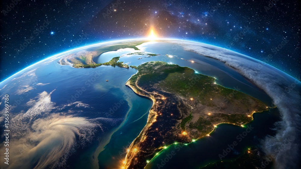 Obraz premium earth and moon