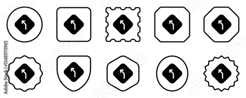 Editable curve left arrow vector icon. Map, location, navigation. Part of a big icon set family. Perfect for web and app interfaces, presentations, infographics, etc