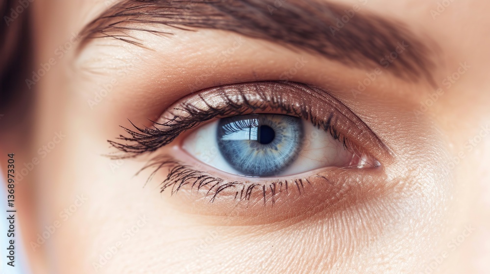 Obraz premium Close-up of a Beautiful Blue Eye