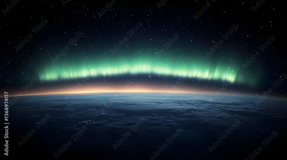 Aurora Borealis Over Earth From Space Aurora Borealis Over Earth From Space