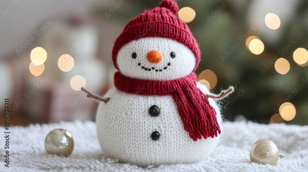 Knitted Snowman Christmas Decoration Knitted Snowman Christmas Decoration