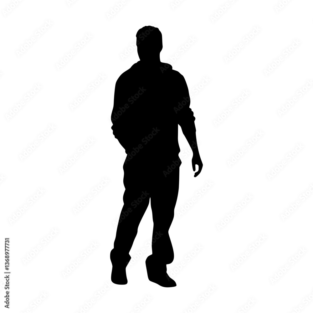 Silhouette Man Walking - Vector Graphic Silhouette Man Walking - Vector Graphic