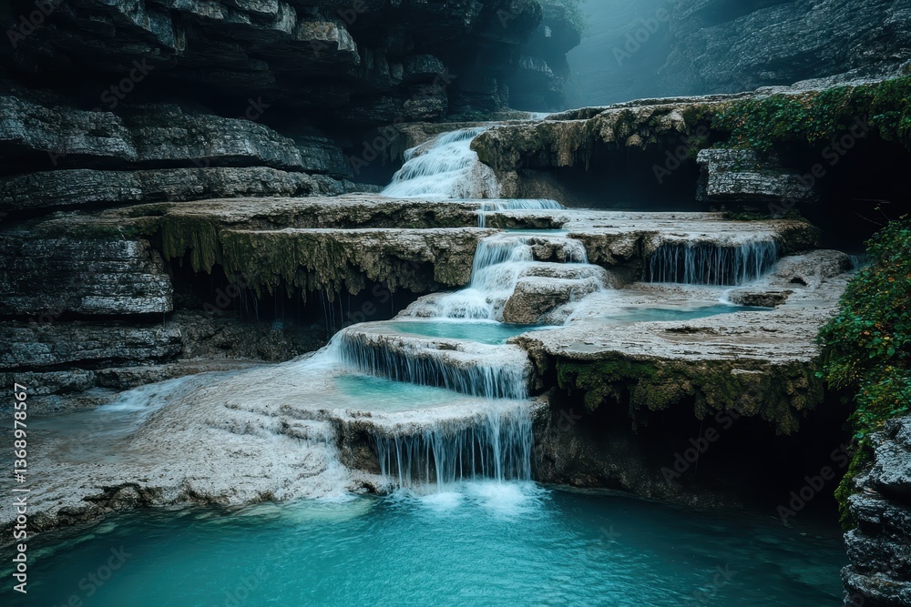 Naklejka premium Little waterfalls in the jungle of Colombia