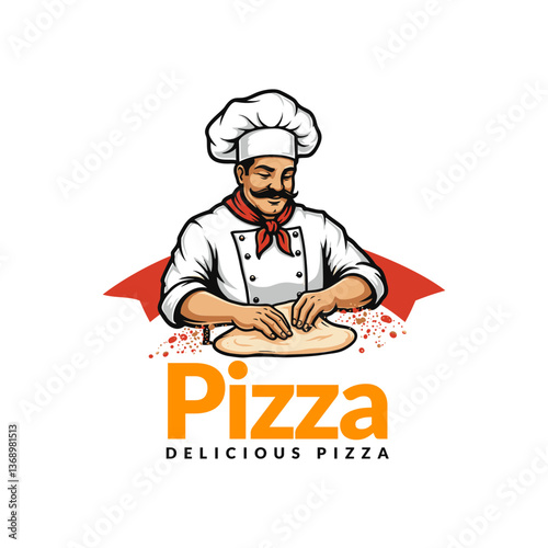 Pizza logo. An impressive logo solution for restaurants and catering services. Editable logo template.