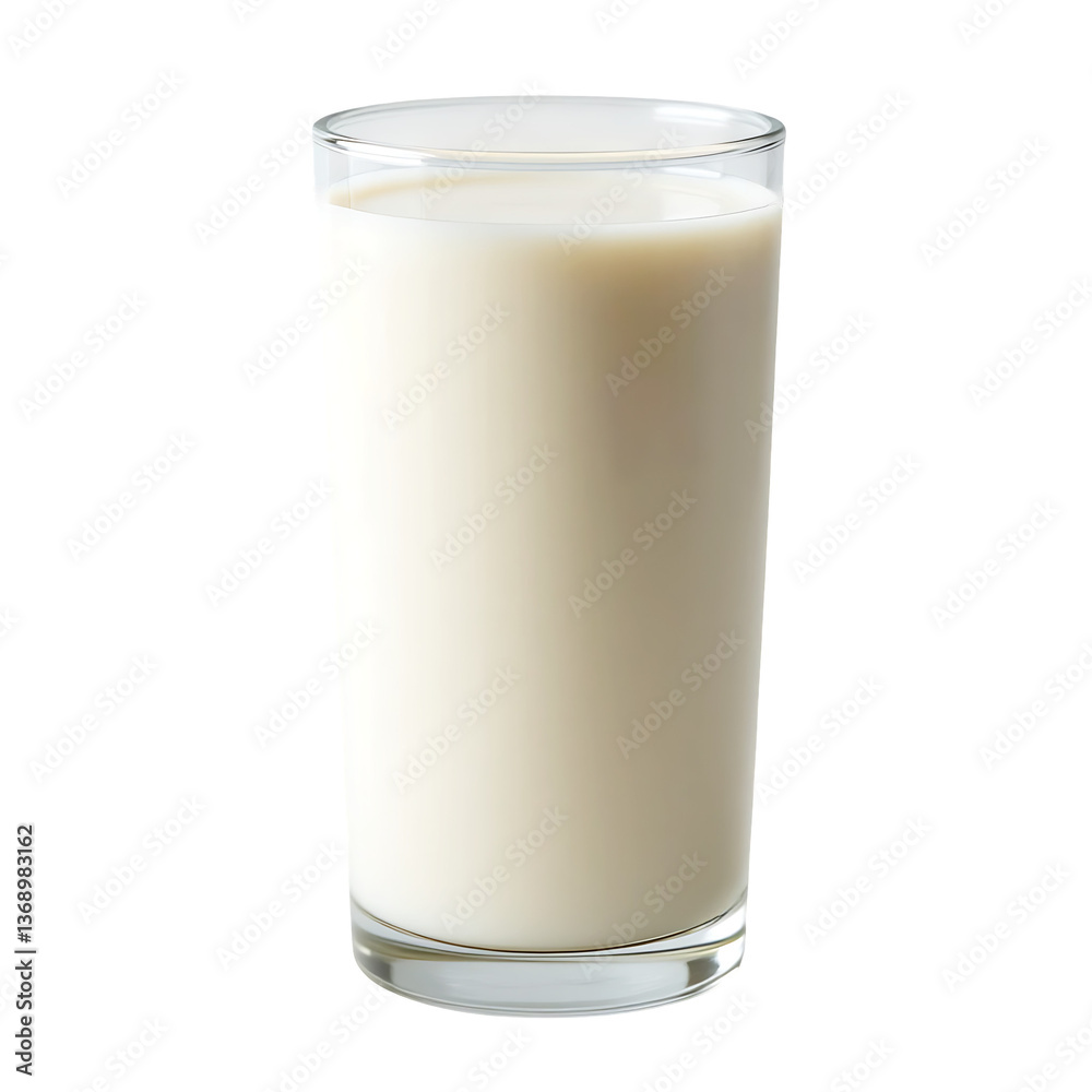 Fresh milk in transparent glass isolated on transparent background Fresh milk in transparent glass isolated on transparent background