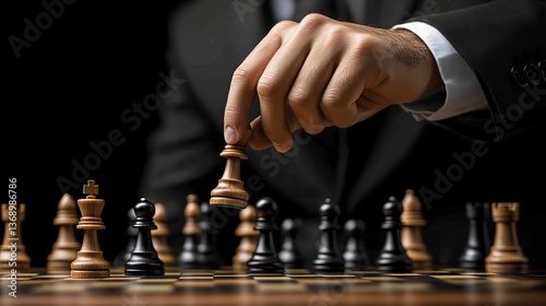 Wallpaper Mural Chess strategy concept business man playing chess game strategy planning and decision making concept Torontodigital.ca