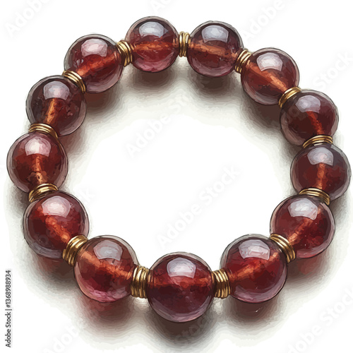 A watercolor vector of a luxury gold and ruby bracelet, isolated on a white background. luxury gold and ruby bracelet vibrant vector

