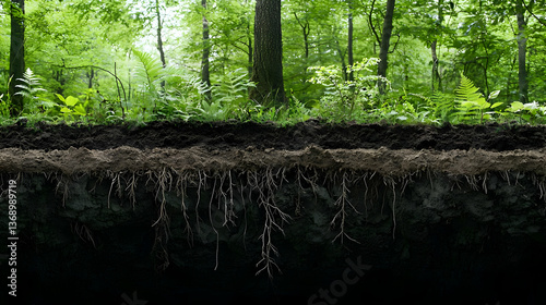 Forest Soil Cross Section With Layers