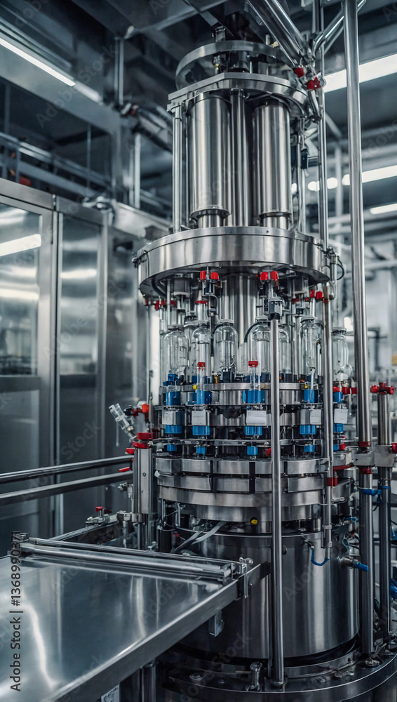 Automated liquid filling process in a pharmaceutical factory