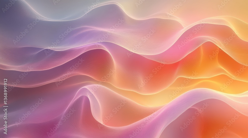 Obraz premium Soft Abstract Waves in Warm and Cool Tones for Background Use