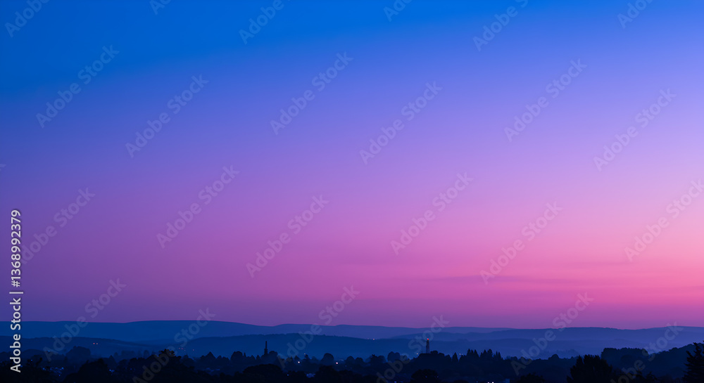 Naklejka premium Sublime twilight with a gradient of purple and blue casting a serene glow