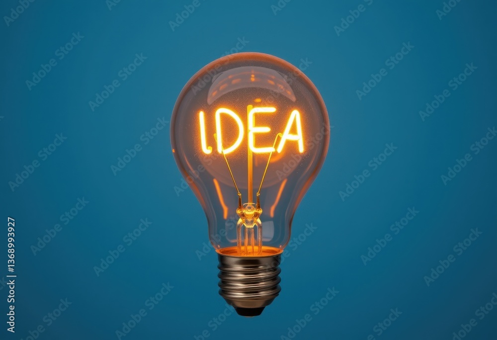 Glowing Light Bulb with Word IDEA Inside
Glowing Light Bulb with Word IDEA Inside