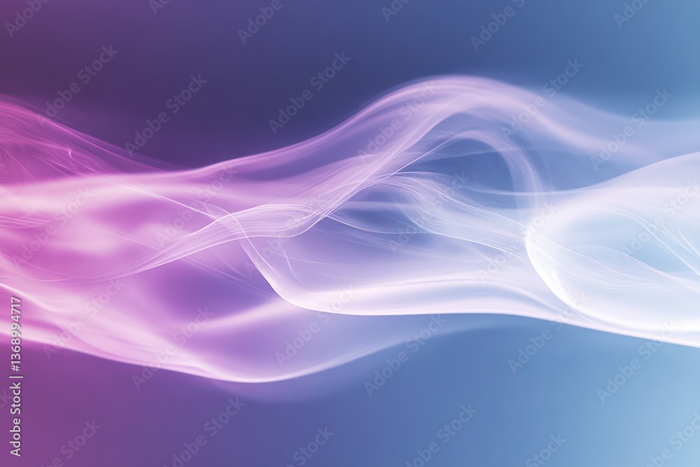 Fototapeta premium Abstract Smoke Wave, Pink Blue Gradient, Background Design