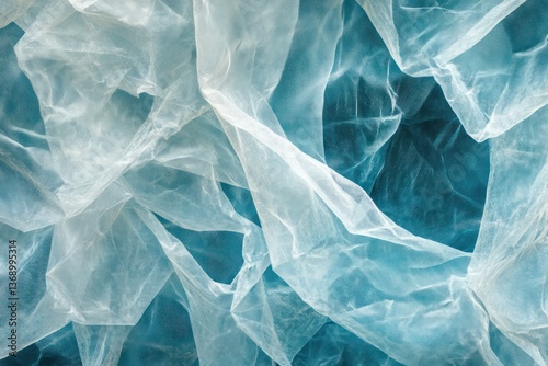 Wallpaper Mural Blue translucent fabric texture, draped, abstract background, design Torontodigital.ca