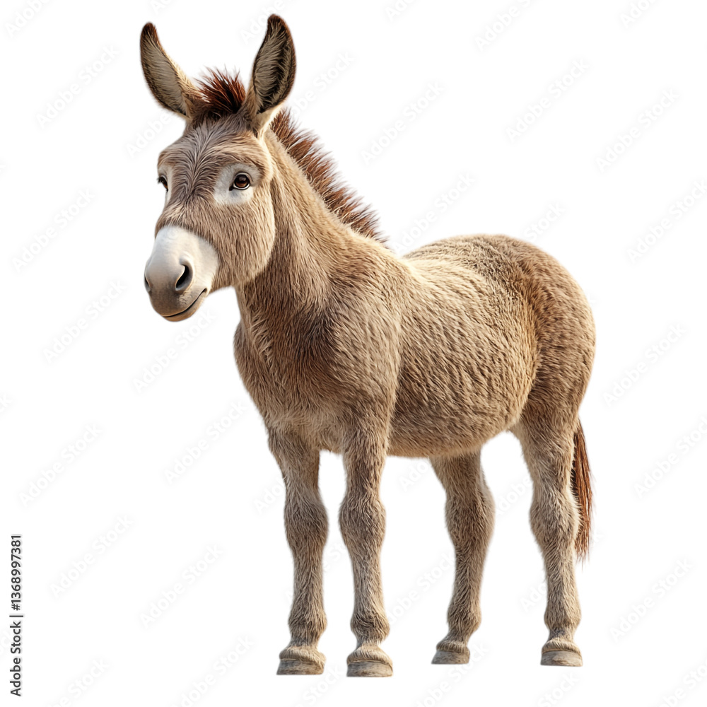 Obraz premium Donkey isolated on transparent background 