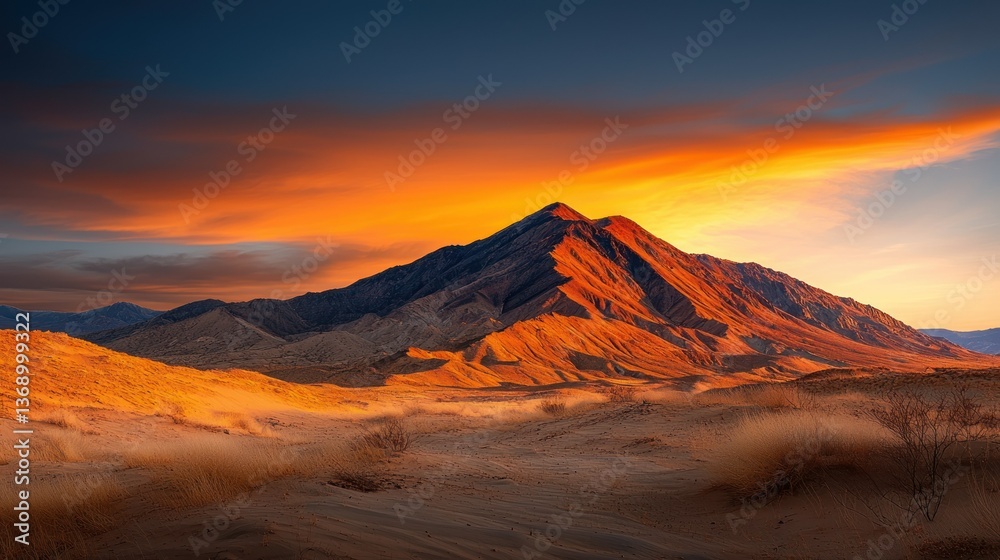 Fototapeta premium Majestic Sunset over Desert Mountain Landscape