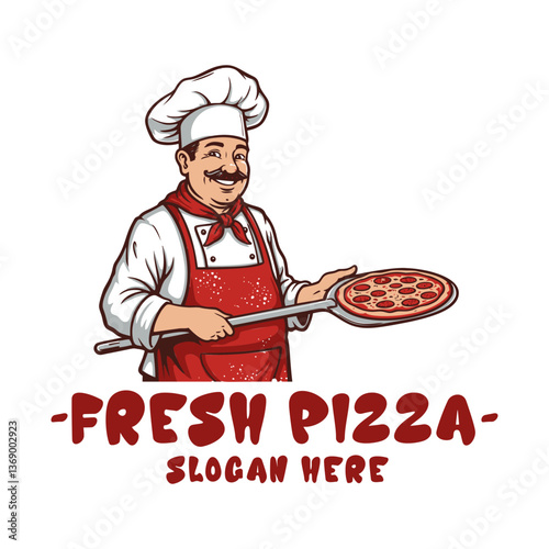 Pizza logo. An ideal design for restaurants, catering services and fast food businesses. Editable logo template.