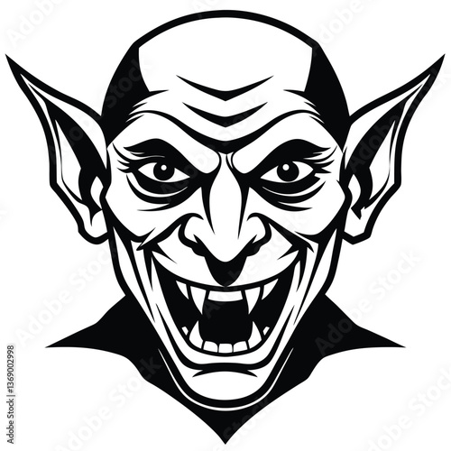 Angry cartoon man's head with red shirt in vector illustration.