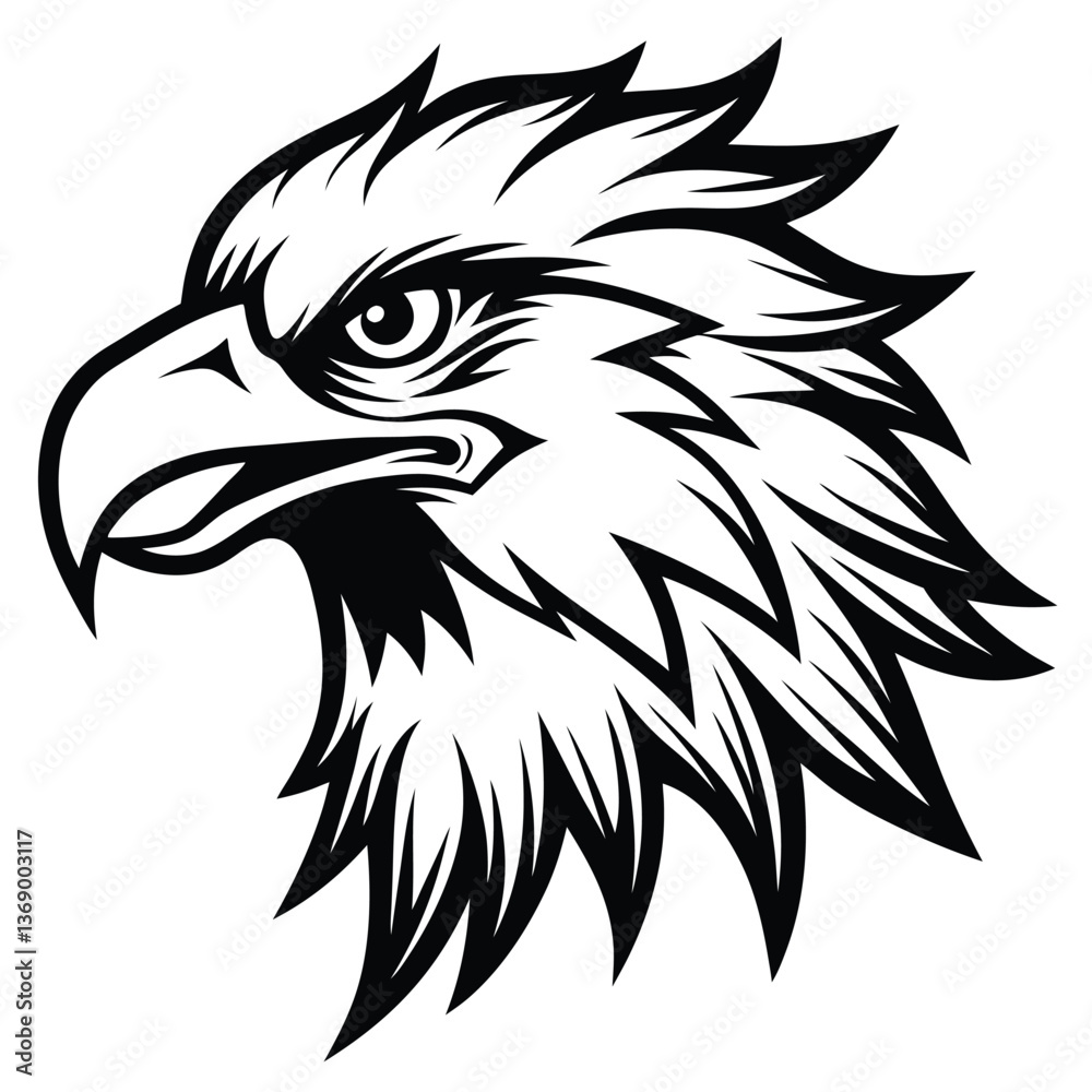 Eagle Head Vector Mascot Illustration with Wild and Bold Design. Eagle Head Vector Mascot Illustration with Wild and Bold Design.