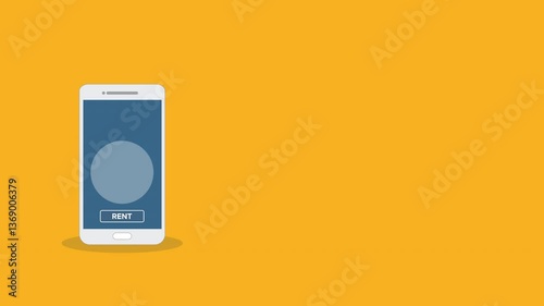 Bicycle rent or sharing bike application on a mobile phone.	