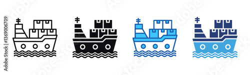 Shipping icon sheet multiple style collection