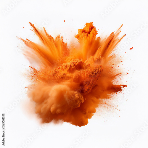 Expressiver oranger Farbsplash auf minimalistischem Untergrund