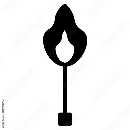 Flame Lighter Fire Glyph Icon