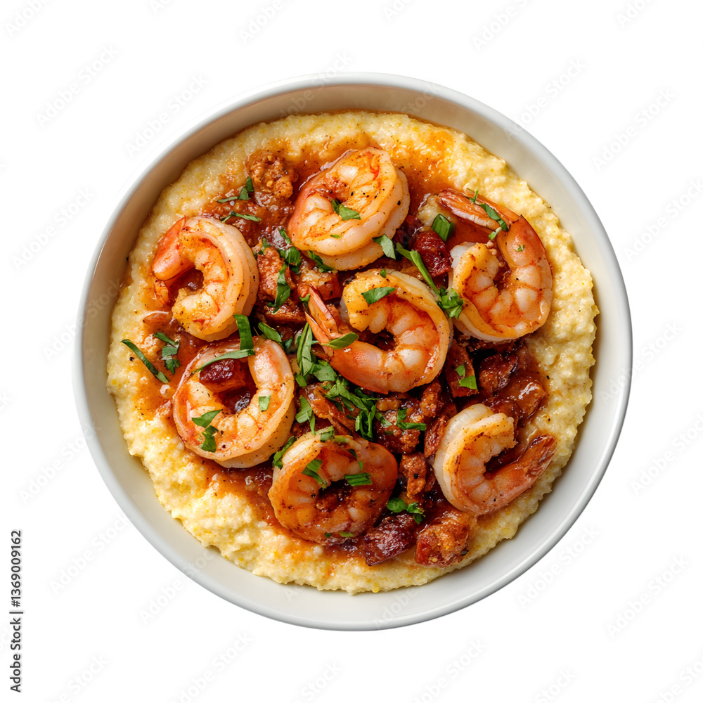 Shrimp and Grits Isolated on Transparent Background Shrimp and Grits Isolated on Transparent Background