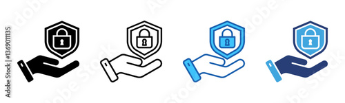 Security icon sheet multiple style collection