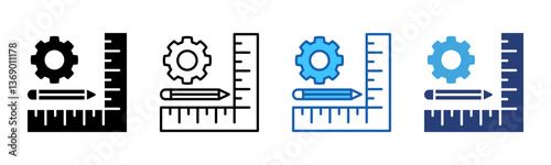 Measurement icon sheet multiple style collection