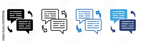 Communication icon sheet multiple style collection