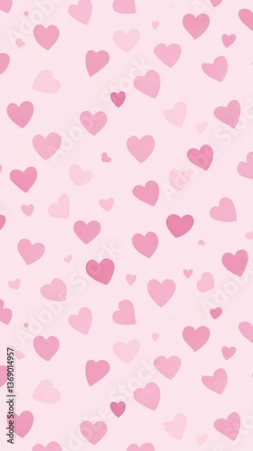 Wallpaper Mural Pink background with a small hearts pattern, a seamless pattern, vector illustration, pastel pink color palette, phone wallpaper Torontodigital.ca
