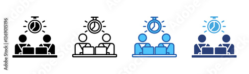 Deadline icon sheet multiple style collection