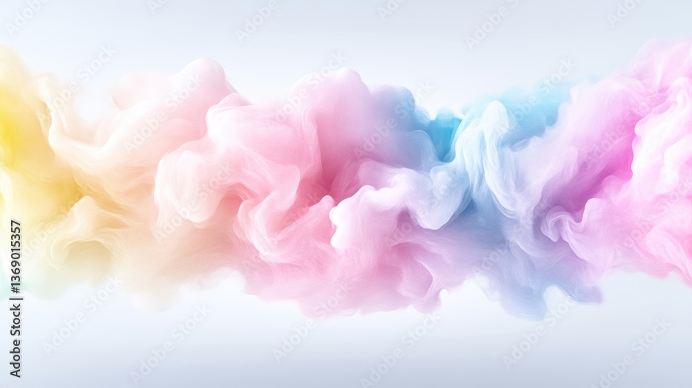 Fototapeta premium Pastel colored ink flowing smoothly. Soft, ethereal colors blend in a beautiful abstract design