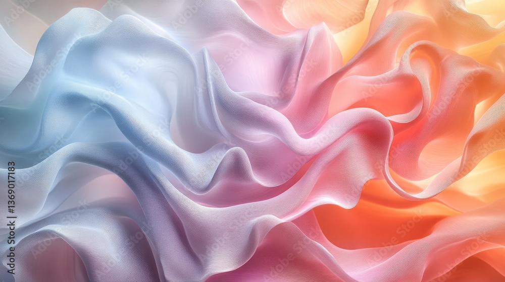 Fototapeta premium Elegant Flowing Fabric Textures in Soft Pastel Colors