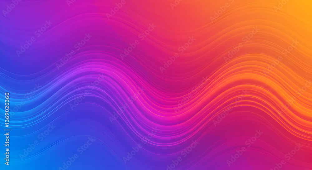 Obraz premium Vibrant flowing gradient with luminous waves for modern digital designs