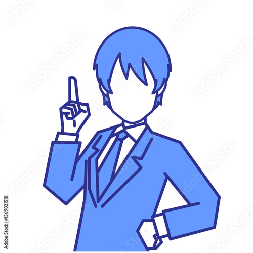人差し指をたててチェックを促すビジネスマン・会社員