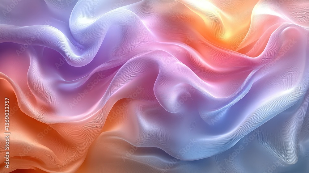 Fototapeta premium Soft Colorful Silks with Gentle Waves and Flowing Texture Background