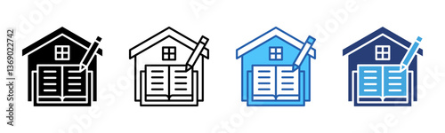 Homework icon sheet multiple style collection