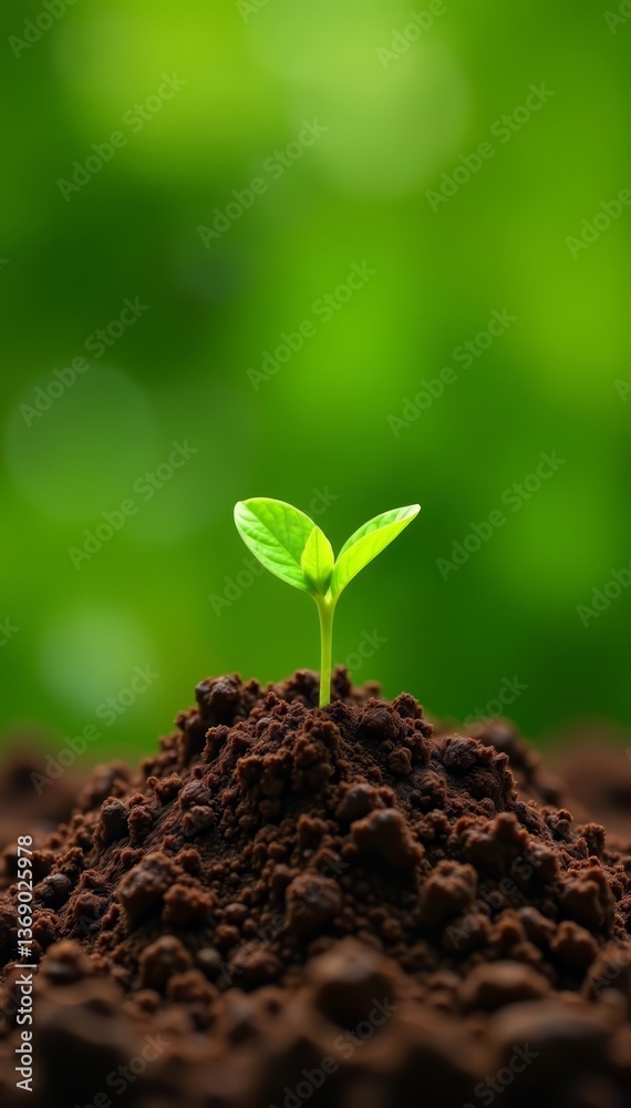 Fototapeta premium A mound of nutrient-rich humus soil for organic gardening, pile, soil
