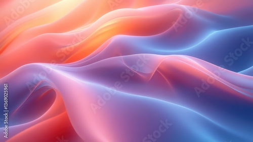 Wallpaper Mural Soft Flowing Fabric in Vibrant Orange and Blue Colors Torontodigital.ca