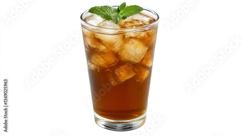 Wallpaper Mural Iced tea in a glass with ice cubes and a mint garnish. Torontodigital.ca
