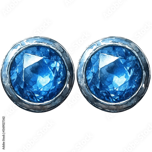 A watercolor vector of minimalist stud earrings, isolated on a white background. minimalist stud earrings vector

