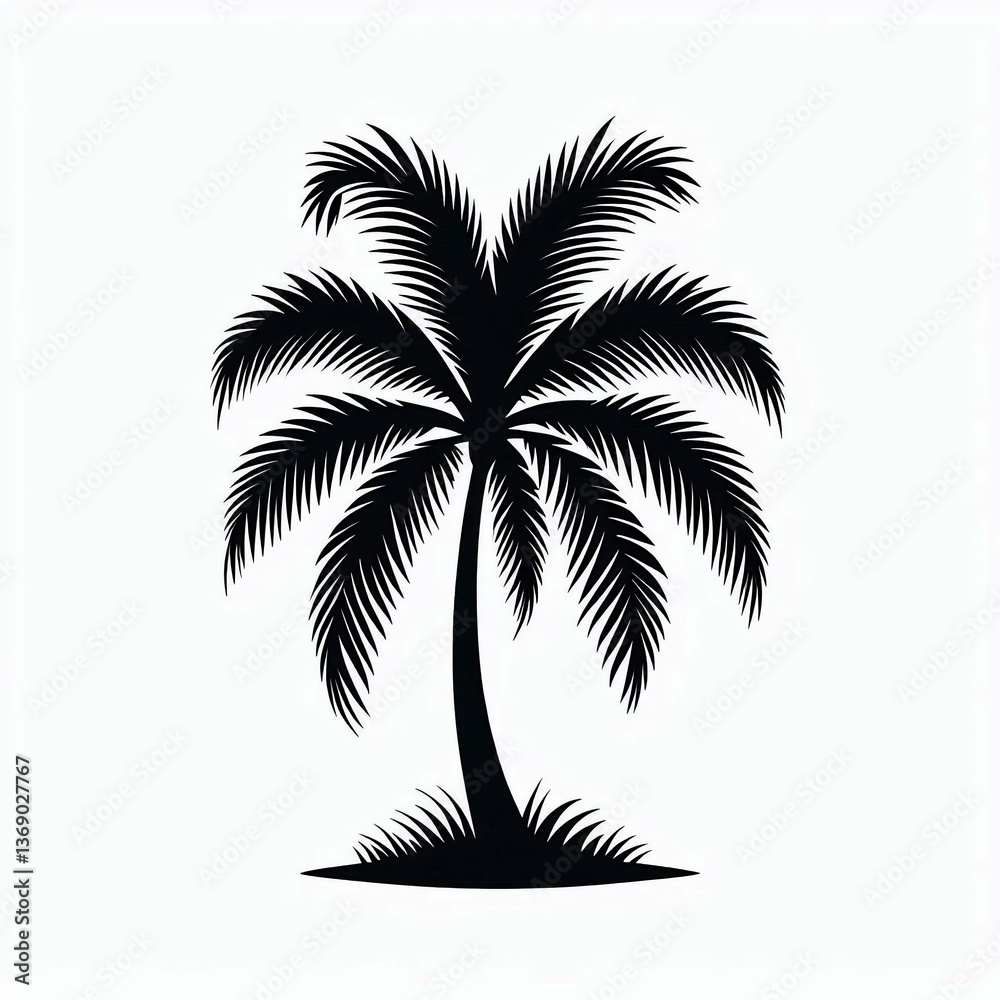 Fototapeta premium Silhouette of a Tropical Palm Tree