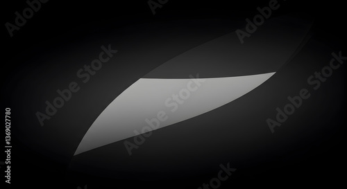 Dark abstract background featuring flowing gradients in glossy black and gray tones photo