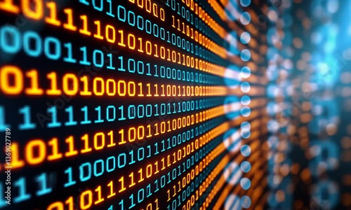 Abstract Binary Code Animation Featuring High-Tech Digital Technology in Motion