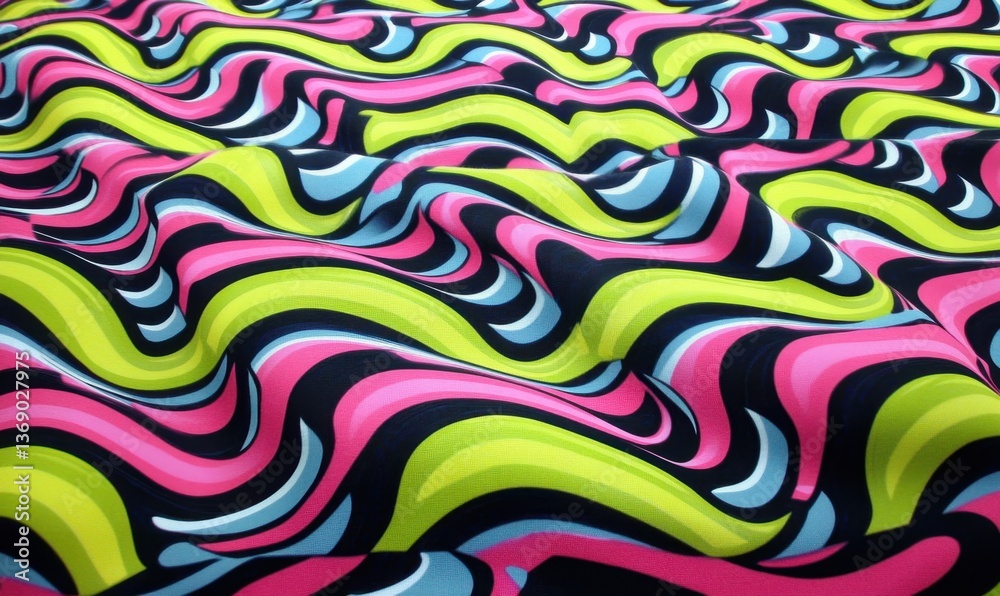 Fototapeta premium Colorful wavy fabric background, ideal for abstract textile design projects